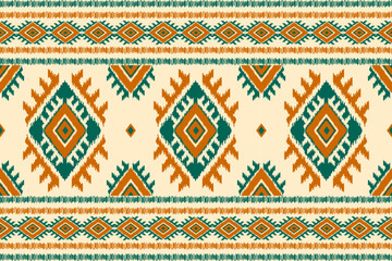 Carpet ethnic ikat pattern art. Geometric ethnic ikat seamless pattern in tribal. Mexican style. Design for background, wallpaper, illustration, fabric, clothing, carpet, textile, batik, embroidery.