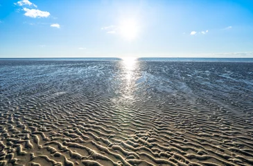 Papier Peint photo Mer du Nord, Pays-Bas Reflux en mer du Nord