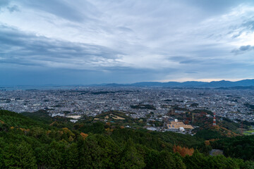 Fototapeta na wymiar View of Fukuoka city from hill, Japan