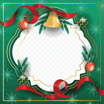 Merry Christmas Cool Green Background Blank Space Design