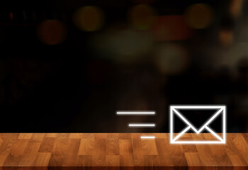 Mail Communication Connection message to mailing contacts phone Global Letters Concept