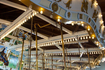 vintage merry-go-round with carousel horses