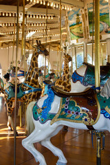 vintage merry-go-round with carousel horses