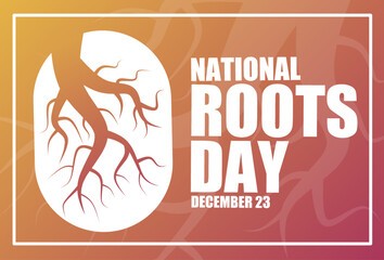 National Roots day December 23 vector illustration, suitable for web banner, poster or card