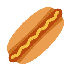 Hot dog with mustard. Fast food, takeaway meal.