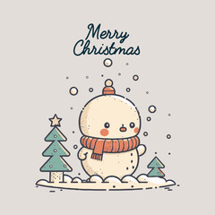 Merry Christmas Happy New Year Greetings Card Invitation Banner flat vector