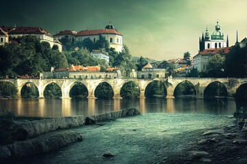 Obraz premium Bridge over the River
