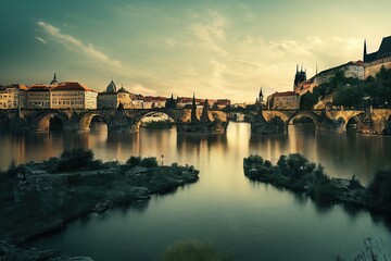 Obraz premium Bridge over the River