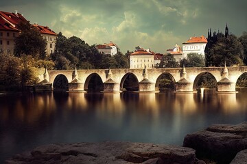 Obraz premium Bridge over the River