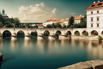 Obraz premium Bridge over the River