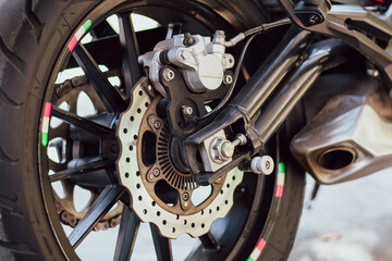 motorcycle rear wheel and disc brake