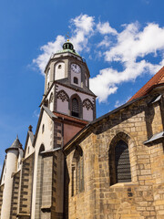 Fototapeta na wymiar Historische Frauenkirche Meißen mit Kirchturm