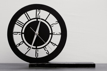 modern decorative clock on the table