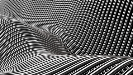 Abstract waves 3D rendering background