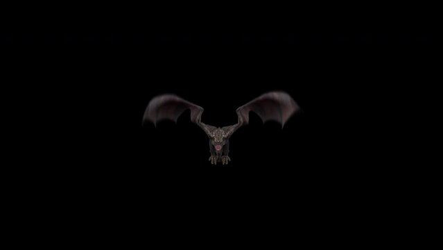 Realistic Dragon flying isolated on a black background.effect background footage motion graphics overlay 4K drag and drop editing software supporting blending modes ProRes 4444 codec , 25FPS.