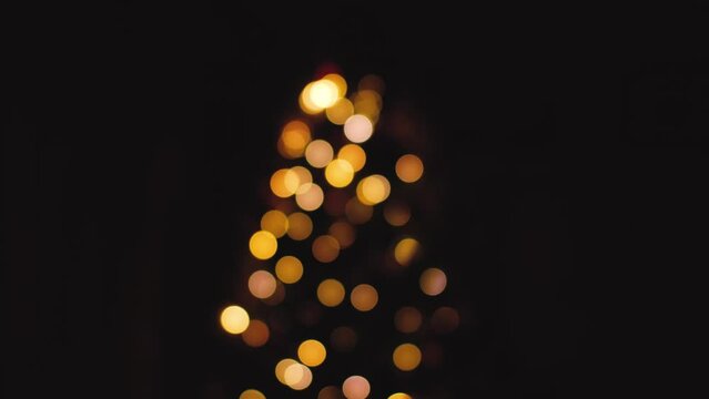 Christmas tree lights with nice bokeh. High quality 4k footage