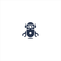 Robot mascot logo negative space template design. vectors, logo inspiration.