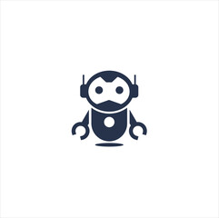 Robot mascot logo negative space template design. vectors, logo inspiration.