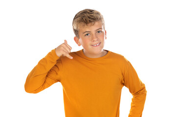 Teenager in orange t-shirt