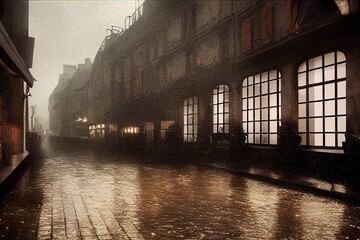 Fototapeta premium old street in the old town