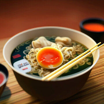 Noodle Soup With Egg On It