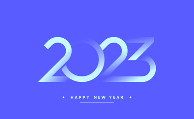 Happy New Year gradient composition design with the 2023 logo made of typography style.