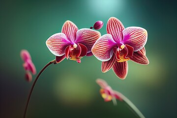 RED orchid flower on Blur Background  