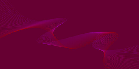 Raspberry Pink Background wave lines Flowing waves design Abstract digital equalizer sound wave Flow. Line Vector illustration for tech futuristic innovation concept pink red background Graphic design