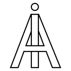 Logo sign ia ai icon nft interlaced letters i a