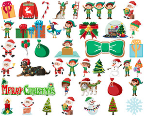 Christmas characters and elements set