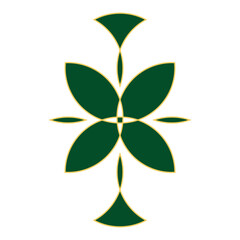 An abstract transparent Celtic knot shape design element.