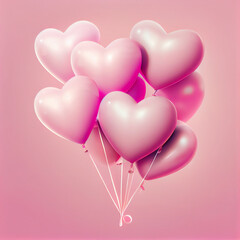 Fototapeta na wymiar pink balloon with heart shape