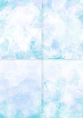 Beautiful soft blue and white watercolor background. Marble texture painting backdrop for wedding invitation card