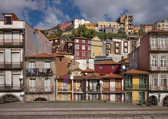  Old town buildings in Porto, Portugal.
