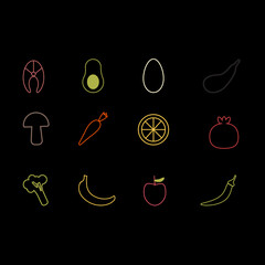 healthy food ICON SET