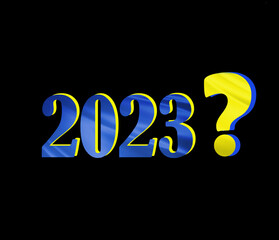 Patriotic layout New Year's numbers 2023 Ukraine