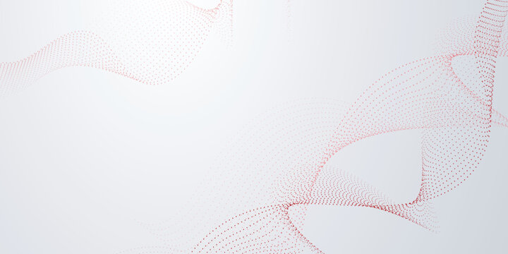 White abstract background and red dot wave