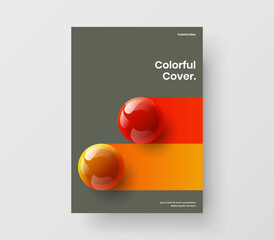 Amazing corporate cover design vector illustration. Isolated 3D spheres postcard layout.