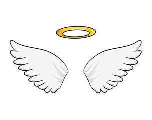 Angel Wings and Halo Clipart