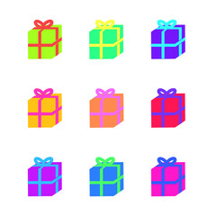 set of colorful gift boxes