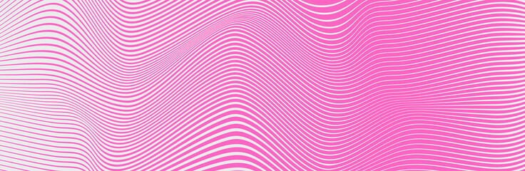 Curved wave lines pattern on white background. Wave striped lines pattern for backdrop and wallpaper template. Simple curved lines with repeat stripes texture. Striped background, vector