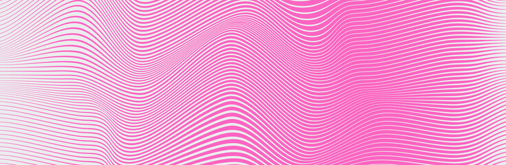 Curved wave lines pattern on white background. Wave striped lines pattern for backdrop and wallpaper template. Simple curved lines with repeat stripes texture. Striped background, vector
