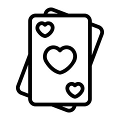 ace of hearts line icon