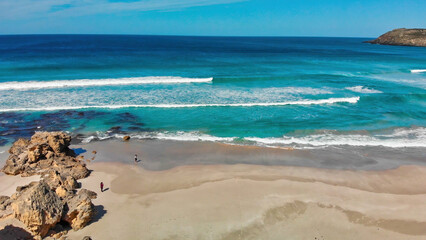 Pennington Bay is a wonderful beach in Kangaroo Island, South Australia. Aerial view from drone