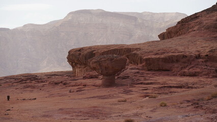 Rock and red terrain, in the national geological Timna park, Israel