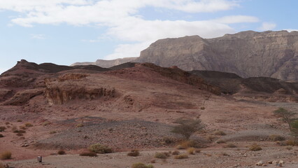 Rock and red terrain, in the national geological Timna park, Israel