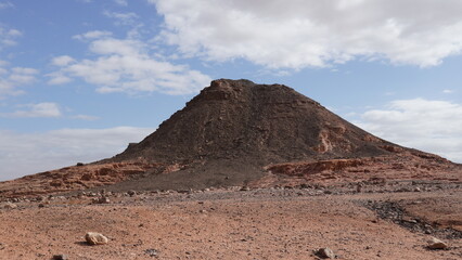 Rock and red terrain, in the national geological Timna park, Israel