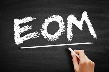 EOM - End Of Message acronym, business concept on blackboard