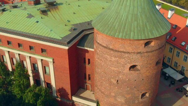 Medieval defensive system Powder Tower Riga aerial 