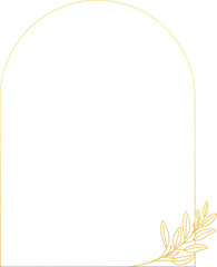 Gold Foil Arch Leaves Frame 